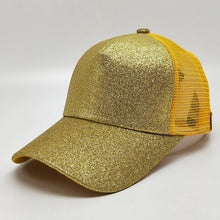 Load image into Gallery viewer, 2018 Glitter CC Paardenstaart Baseball Cap Rommelige Knot Zomer Mesh Caps voor Vrouwen Pailletten Shine Snapback Hoeden Hiphop Trucker Dad Hoed